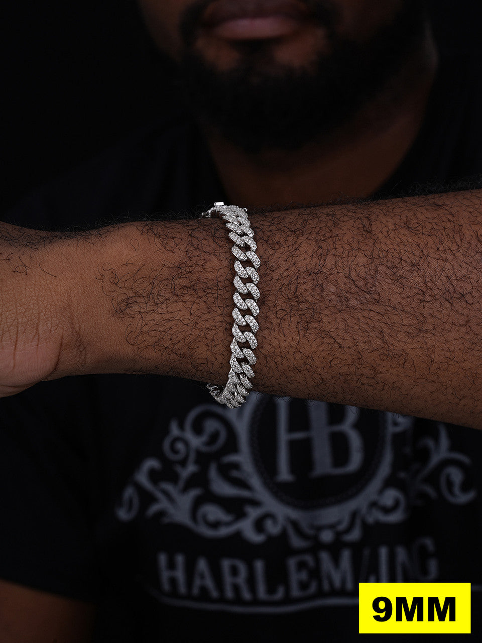 Classic Miami Cuban Link Bracelet Iced Out CZ Stones - 925 Silver - 6mm-18mm - 7-8.5"