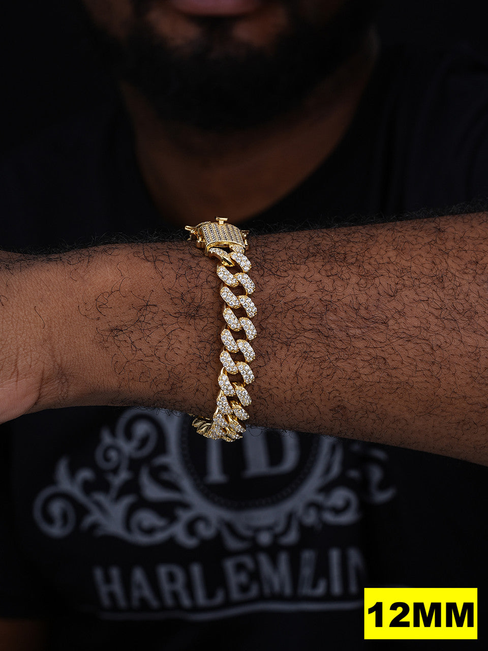 MOISSANITE Classic Miami Cuban Link Bracelet Iced Out - 14k Gold Vermeil 925 Silver - 6mm-18mm - 7-8.5"