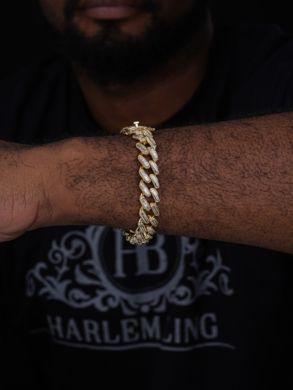 Classic Baguette Miami Cuban Link Braceket Iced Out - 14k Gold Vermeil 925 Silver - 12mm - 7"-8.5"