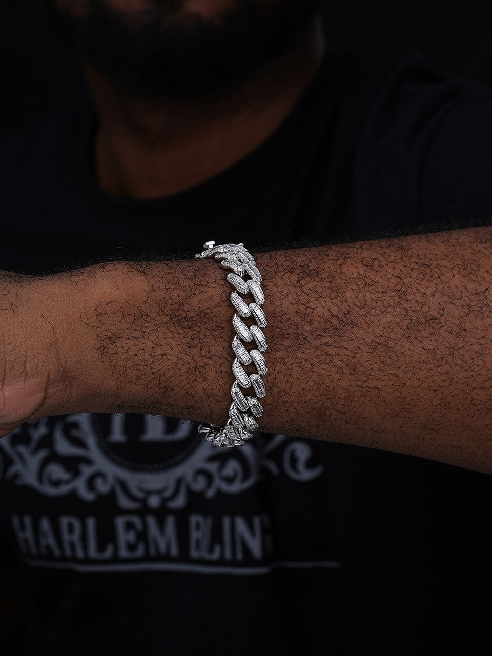 Classic Baguette Miami Cuban Link Bracelet Iced Out CZ Stones - 925 Silver - 12mm - 7-8.5"