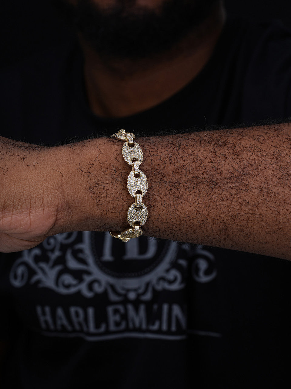 Classic Gucci Mariner Link Bracelet Iced Out CZ Stones - 14k Gold Vermeil 925 Silver - 10mm - 7"-8.5"