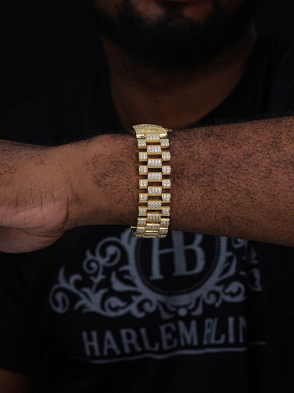 MOISSANITE Big Presidential Link Bracelet Iced Out - 14k Gold Vermeil 925 Silver - 20mm - 7.5"-8.5"