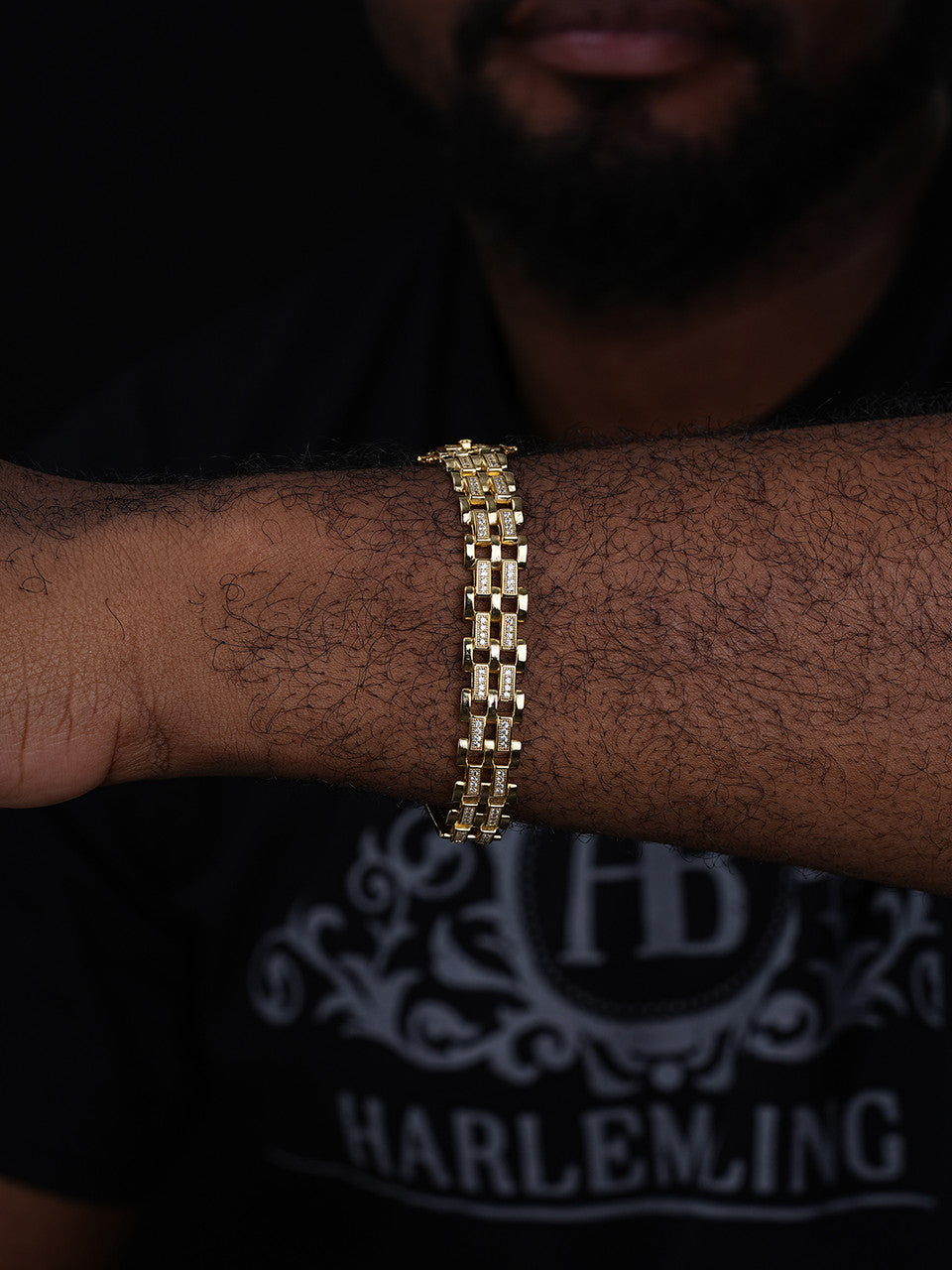 MOISSANITE Custom Presidential Link Bracelet Iced Out - 14k Gold Vermeil 925 Silver - 10.5mm - 7"-8.5"