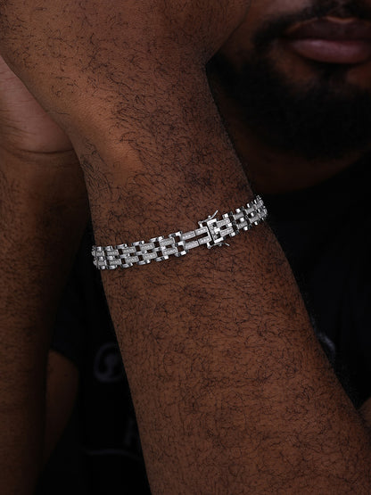 MOISSANITE Custom Presidential Link Bracelet Iced Out - 925 Silver - 10.5mm - 7"-8.5"