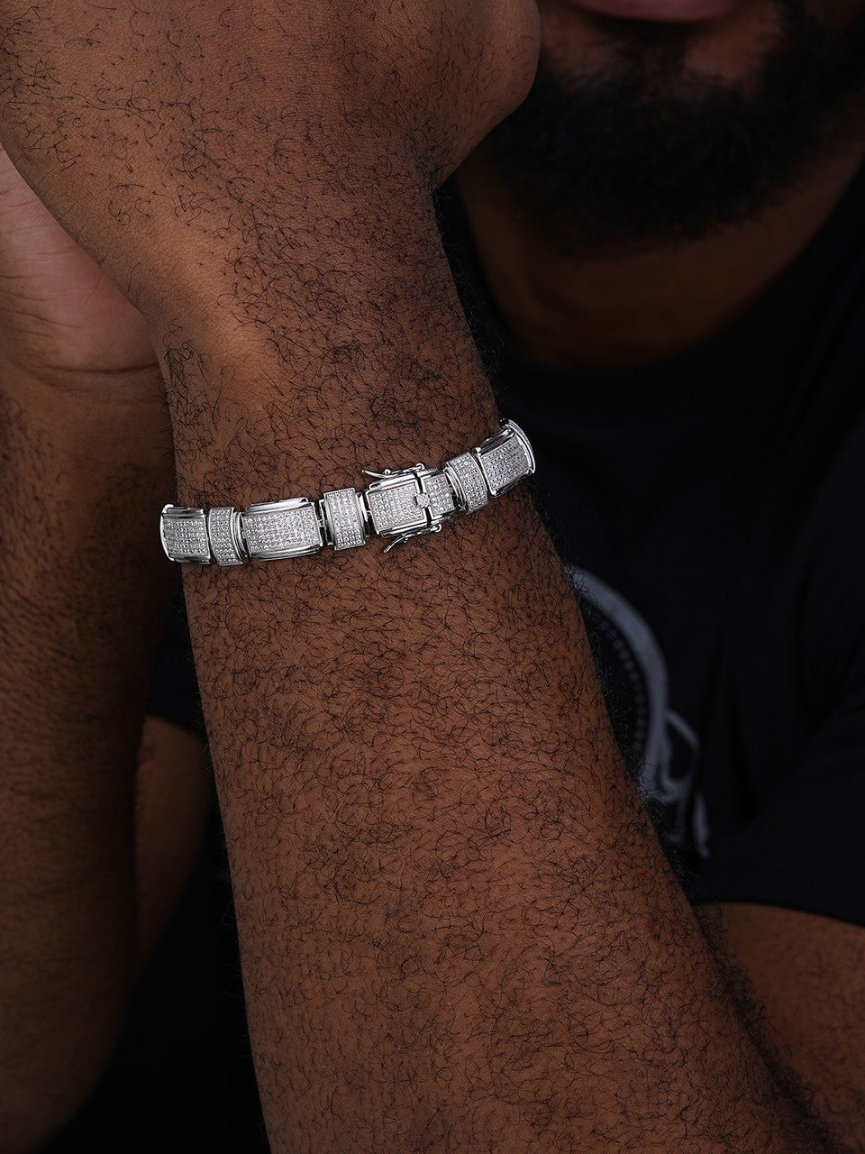 MOISSANITE Celebrity Custom Link Bracelet Iced Out - 925 Silver - 12.5mm - 7"-8.5"