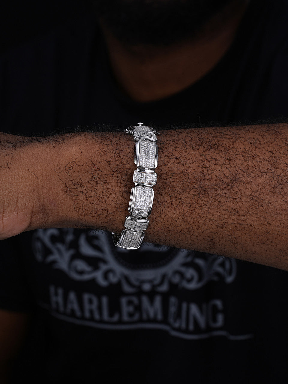 Celebrity Custom Link Bracelet Iced Out CZ Stones - 925 Silver - 12.5mm - 7.5"-8.5"