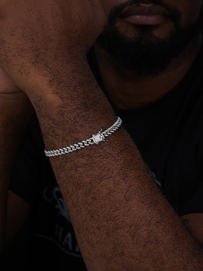 MOISSANITE Everyday Wear Cuban Bracelet Iced Out - 925 Silver - 6mm - 7-8"