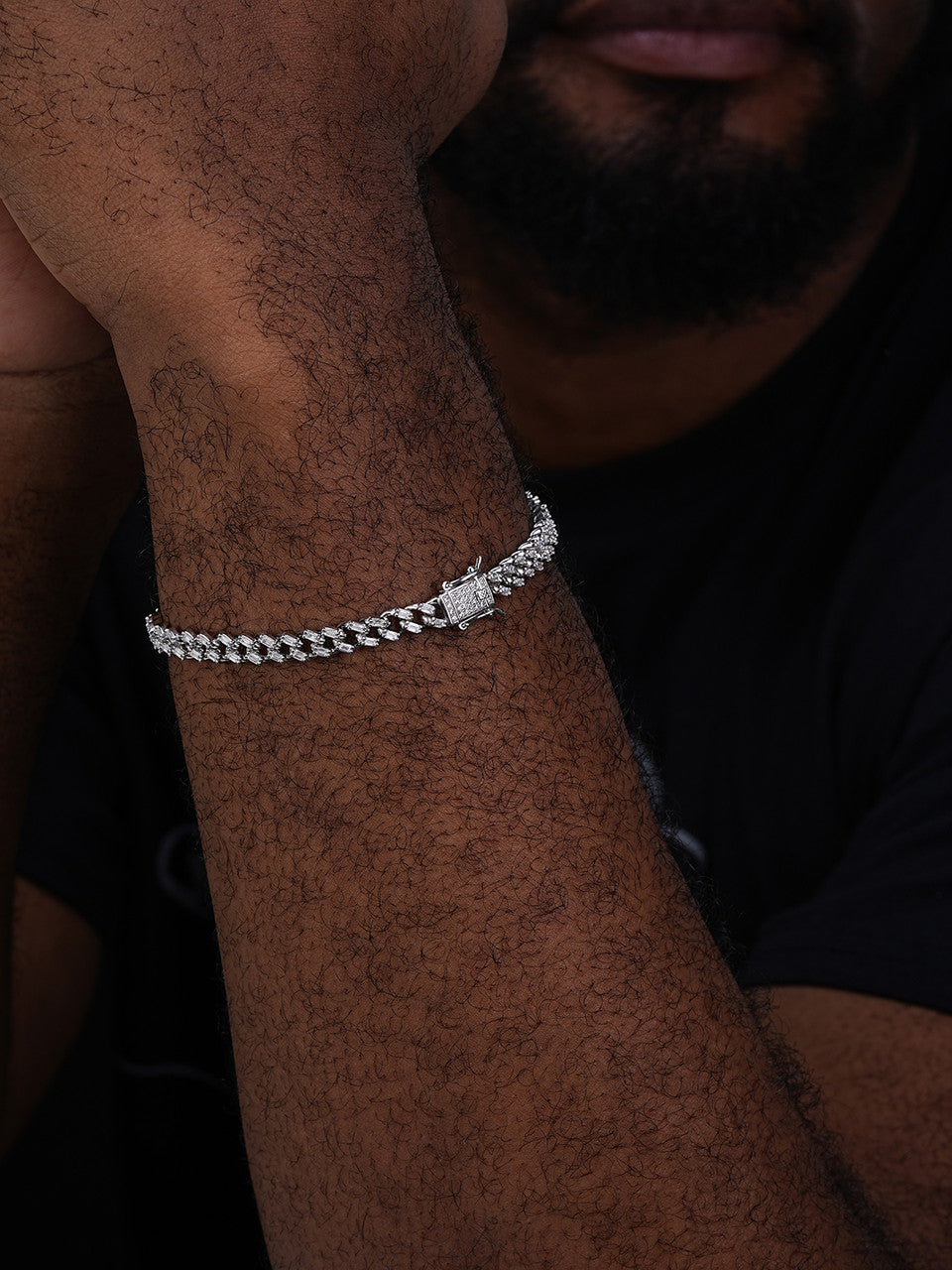 Baguette Miami Cuban Link Bracelet Iced Out CZ Stones - 925 Silver - 6mm - 7"-8.5"