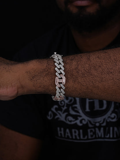 Figarucci Prong Cuban Link Bracelet Iced Out CZ Stones - 14k Rose Gold Vermeil & 925 Silver - 15mm - 7"-8.5"