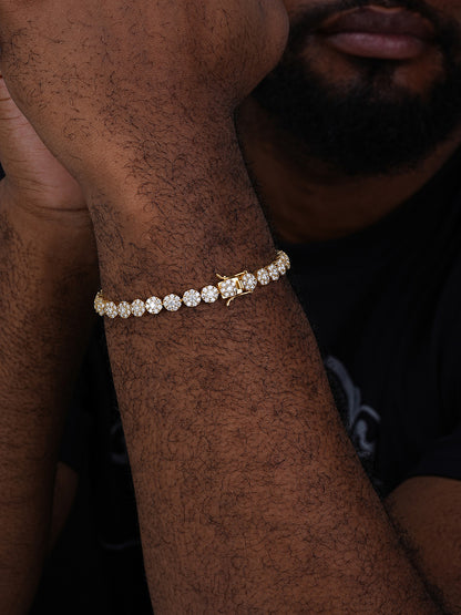 MOISSANITE Hip Hop Tennis Chain Necklace Iced Out - 14k Gold Vermeil 925 Silver - 7mm - 7"-8.5"