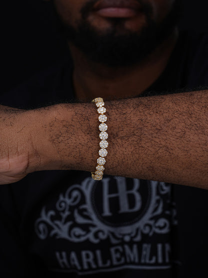 MOISSANITE Hip Hop Tennis Chain Necklace Iced Out - 14k Gold Vermeil 925 Silver - 7mm - 7"-8.5"