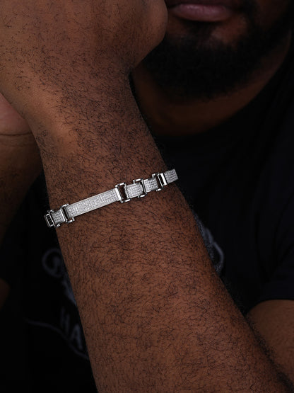 Custom Panther Cuff Link Bracelet Iced Out CZ Stones - 925 Silver - 10.5mm - 7"-8.5"