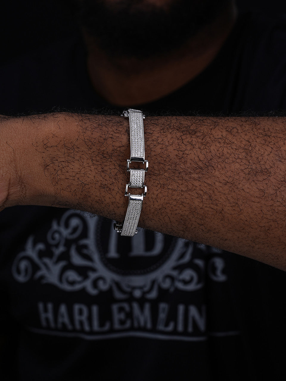 Custom Panther Cuff Link Bracelet Iced Out CZ Stones - 925 Silver - 10.5mm - 7"-8.5"