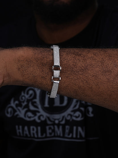 Custom Panther Cuff Link Bracelet Iced Out CZ Stones - 925 Silver - 10.5mm - 7"-8.5"