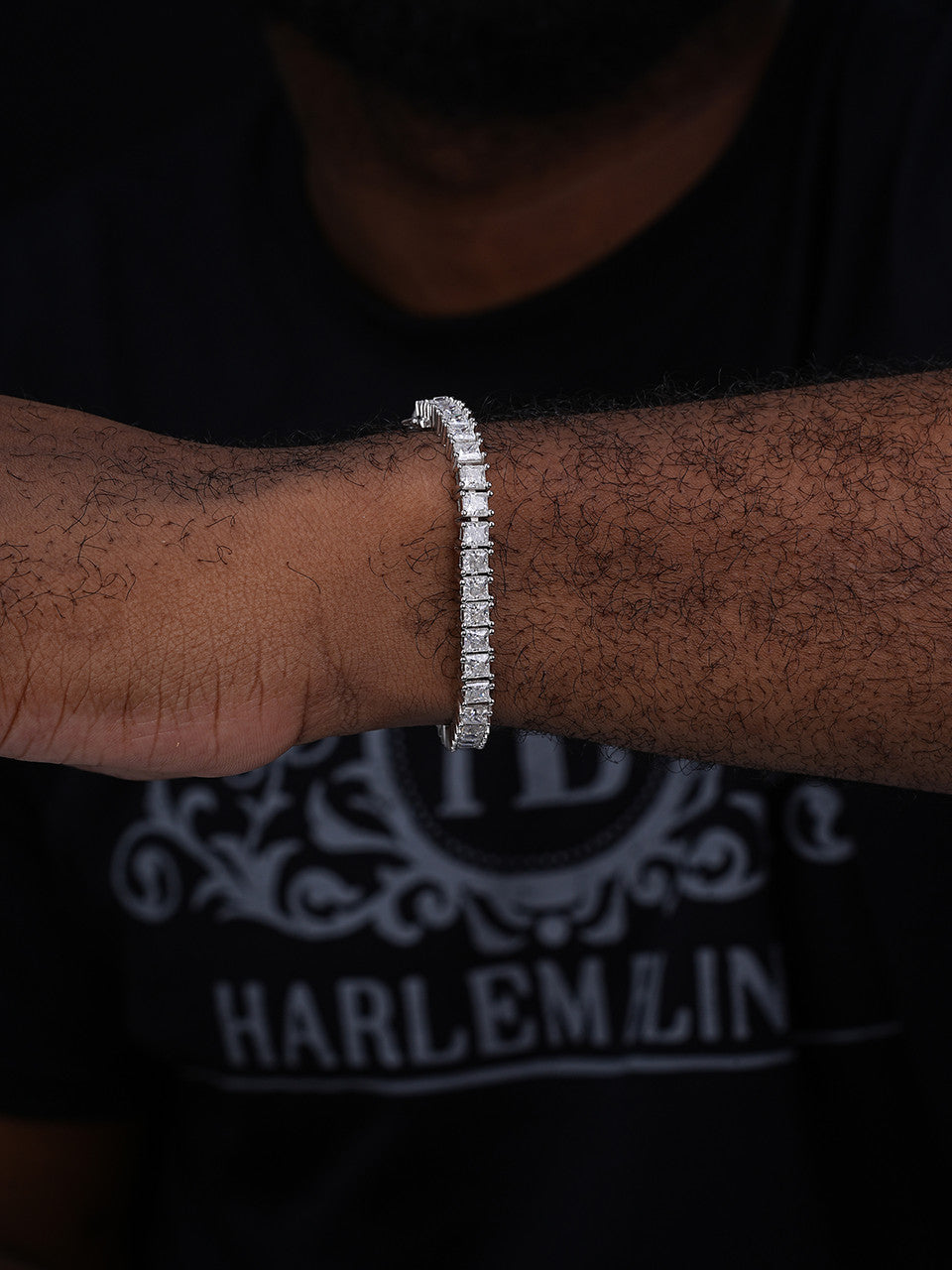 REAL 5mm MOISSANITE Princess Cut Square Tennis Bracelet Passes Diamond Tester