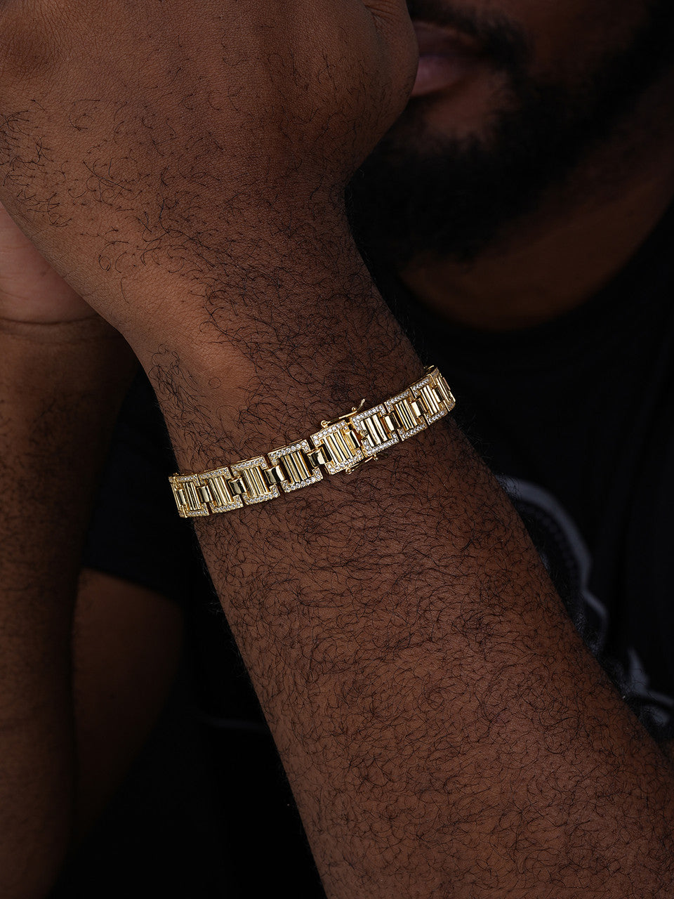 Southern Cartel Bracelet Iced Out CZ Stones - 14k Gold Vermeil 925 Silver - 12mm - 7"-8.5"