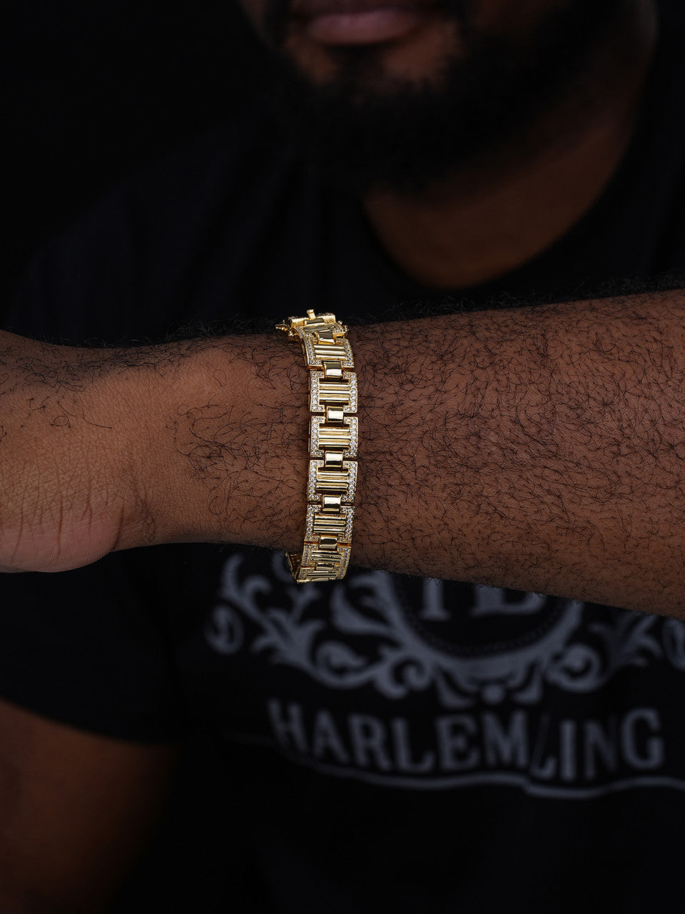 Southern Cartel Bracelet Iced Out CZ Stones - 14k Gold Vermeil 925 Silver - 12mm - 7"-8.5"