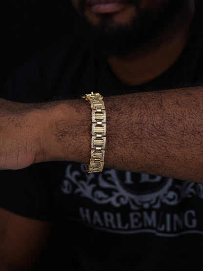 Southern Cartel Bracelet Iced Out CZ Stones - 14k Gold Vermeil 925 Silver - 12mm - 7"-8.5"