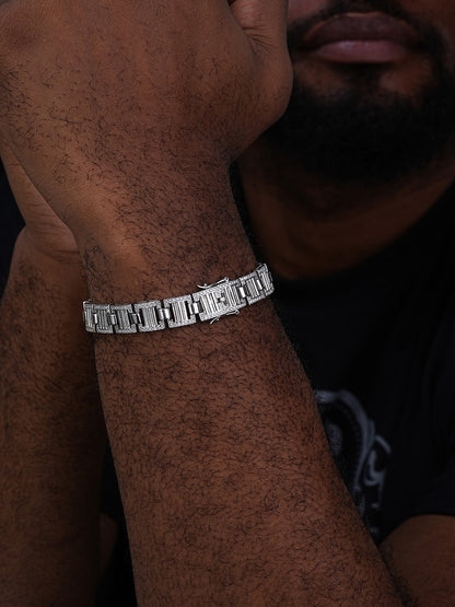 Southern Cartel Bracelet Iced Out CZ Stones - 925 Silver - 12mm - 7"-8.5"