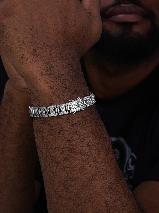 Southern Cartel Bracelet Iced Out CZ Stones - 925 Silver - 12mm - 7"-8.5"