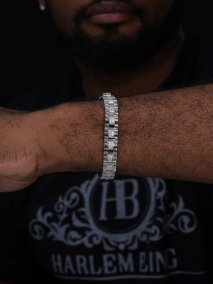 MOISSANITE Everyday Classic Presidential Custom Link Bracelet Iced Out - 925 Silver - 10mm - 7.5"-8.5"