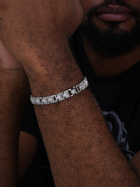 MOISSANITE Everyday Classic Presidential Custom Link Bracelet Iced Out - 925 Silver - 10mm - 7.5"-8.5"