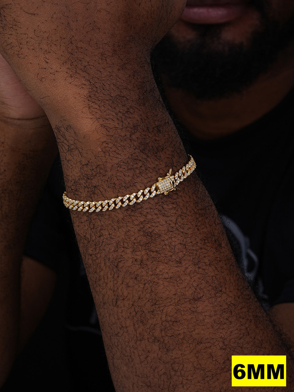 MOISSANITE Classic Miami Cuban Link Bracelet Iced Out - 14k Gold Vermeil 925 Silver - 6mm-18mm - 7-8.5"