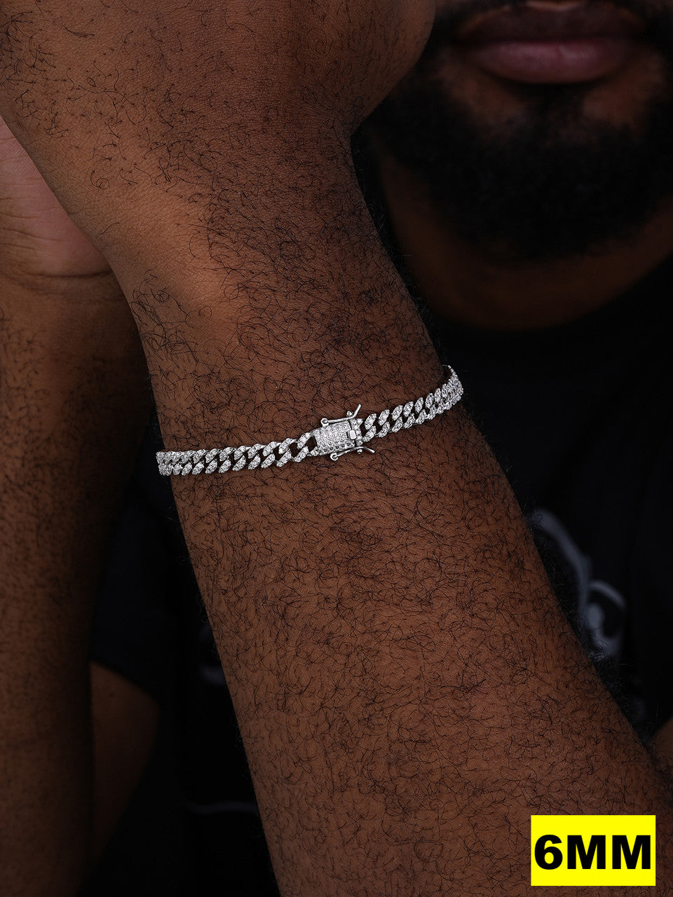 Classic Miami Cuban Link Bracelet Iced Out CZ Stones - 925 Silver - 6mm-18mm - 7-8.5"