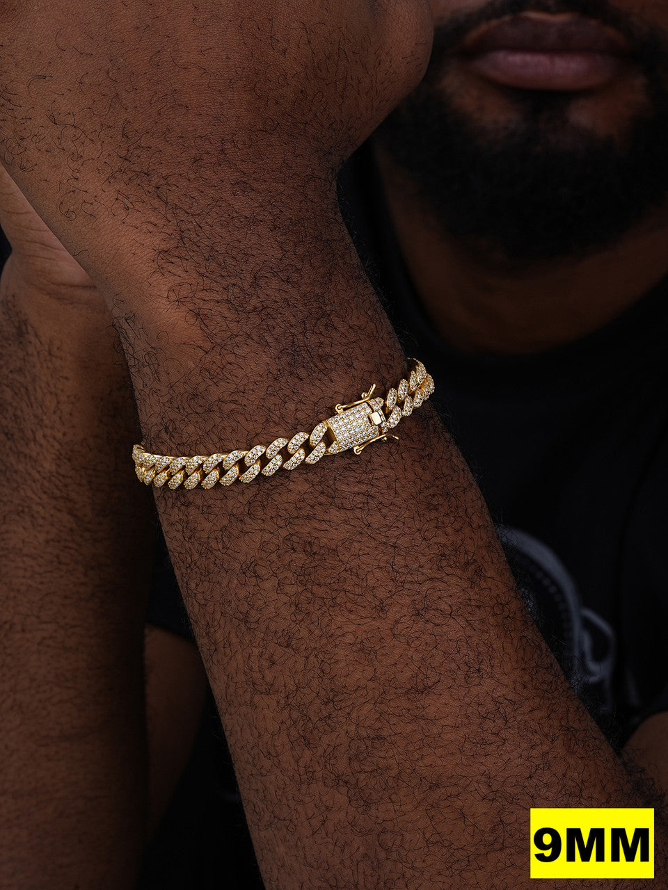 MOISSANITE Classic Miami Cuban Link Bracelet Iced Out - 14k Gold Vermeil 925 Silver - 6mm-18mm - 7-8.5"
