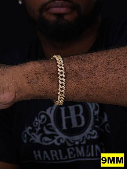 MOISSANITE Classic Miami Cuban Link Bracelet Iced Out - 14k Gold Vermeil 925 Silver - 6mm-18mm - 7-8.5"