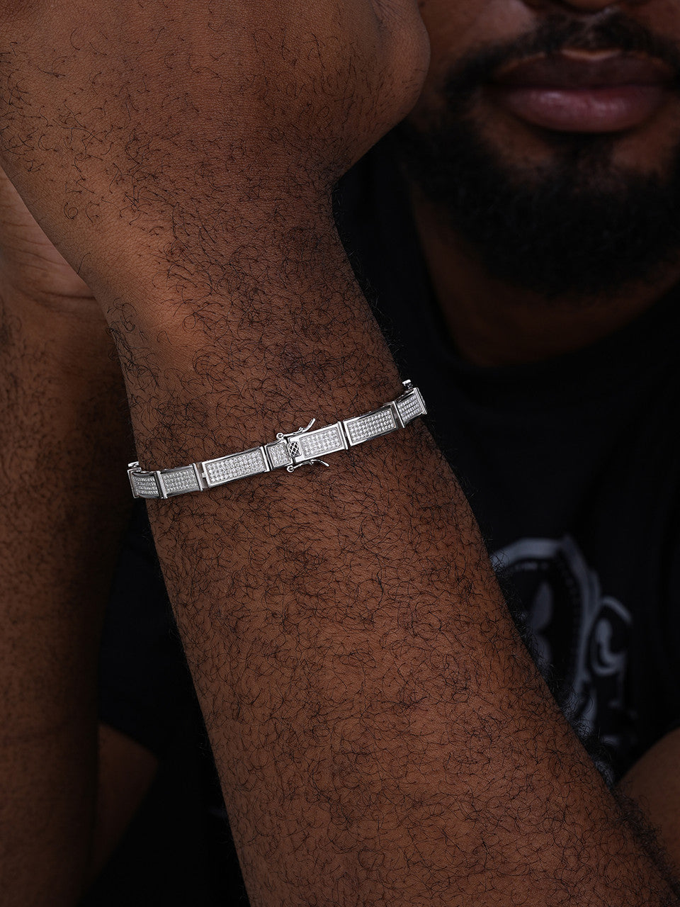 IMOISSANITE Bust Down Daily Custom Link Bracelet Iced Out - 925 Silver - 8.5mm - 7.5"-8.5"