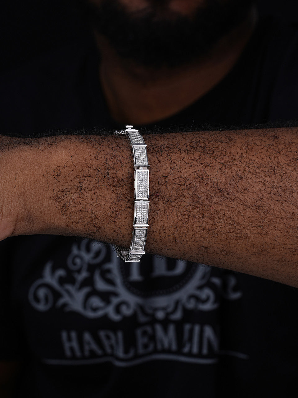Bust Down Daily Custom Link Bracelet Iced Out CZ Stones - 925 Silver - 8.5mm - 7.5"-8.5"