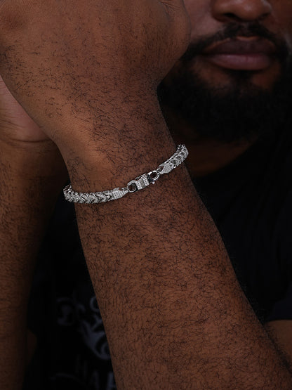 Franco Bracelet Iced Out CZ Stones - 925 Silver - 6mm - 7.5"-8.5"