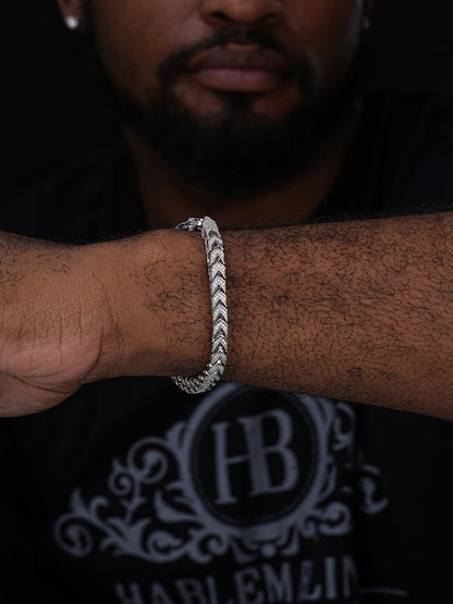 MOISSANITE Franco Bracelet Iced Out - 925 Silver - 6mm - 7.5"-8.5"