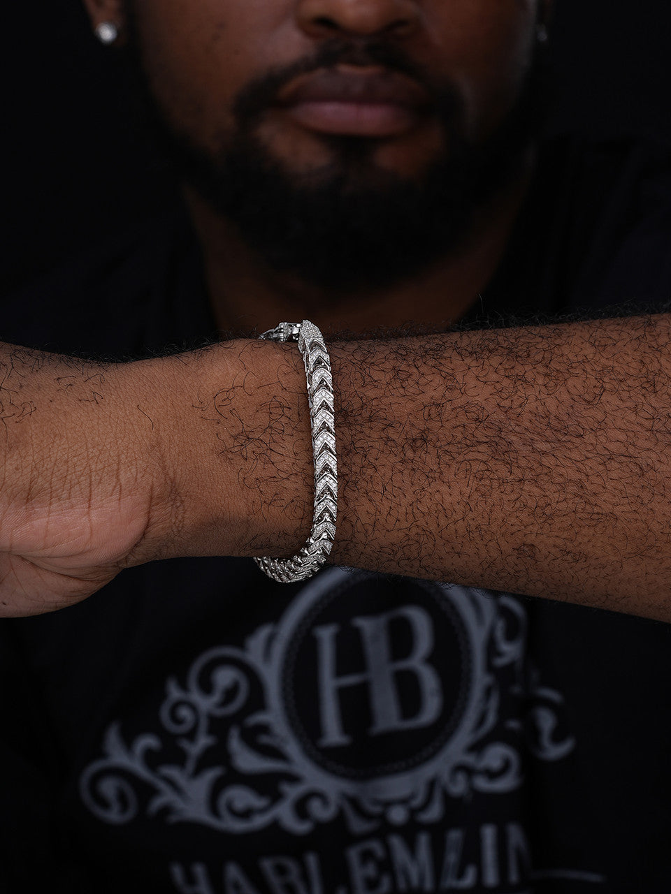 Franco Bracelet Iced Out CZ Stones - 925 Silver - 6mm - 7.5"-8.5"