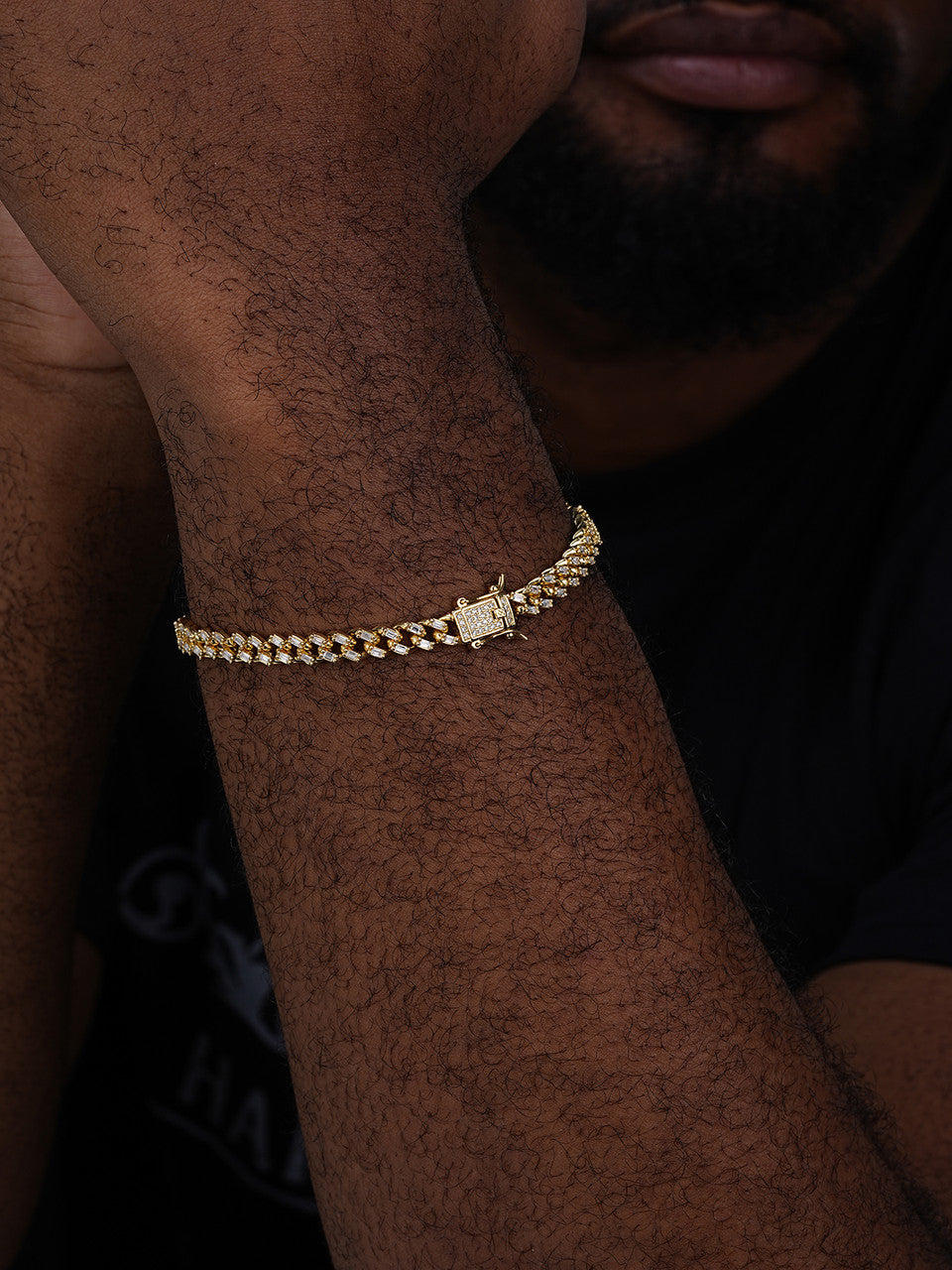 Baguette Miami Cuban Link Bracelet Iced Out CZ Stones - 14k Gold Vermeil 925 Silver - 6mm - 7"-8.5"