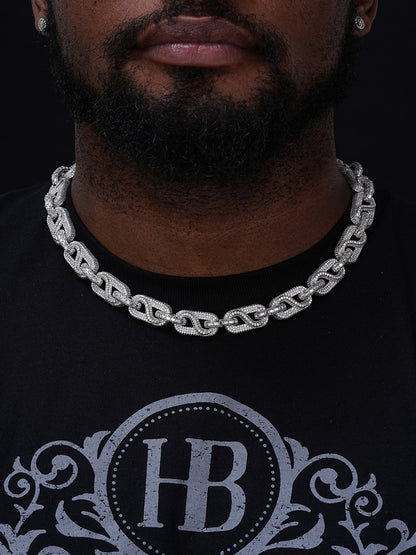 MOISSANITE Infinity Gucci Link Chain Necklace Iced Out - 925 Silver - 14mm - 18"-28"