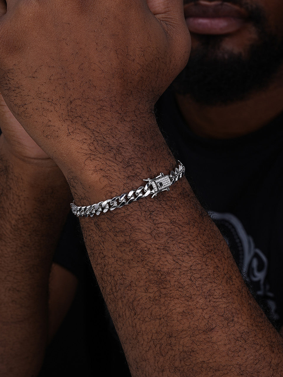 MOISSANITE Cuban Presidential ID Bracelet Iced Out - 925 Silver - 6mm-10.5mm - 7-8.5"