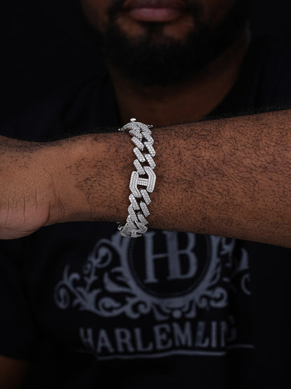 MOISSANITE Figarucci Prong Cuban Link Bracelet Iced Out - 925 Silver - 15mm - 7"-8.5"