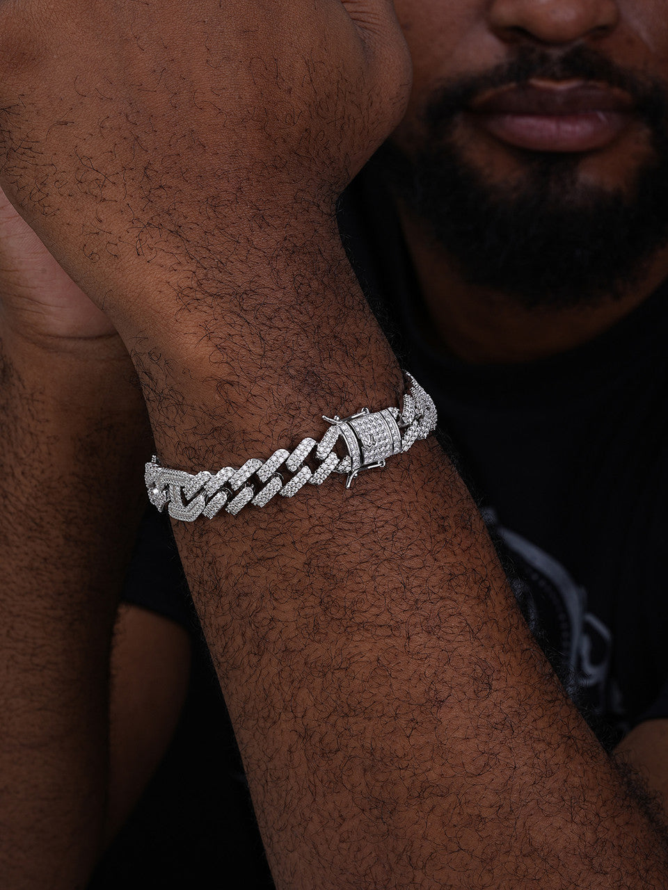 MOISSANITE Figarucci Prong Cuban Link Bracelet Iced Out - 925 Silver - 15mm - 7"-8.5"