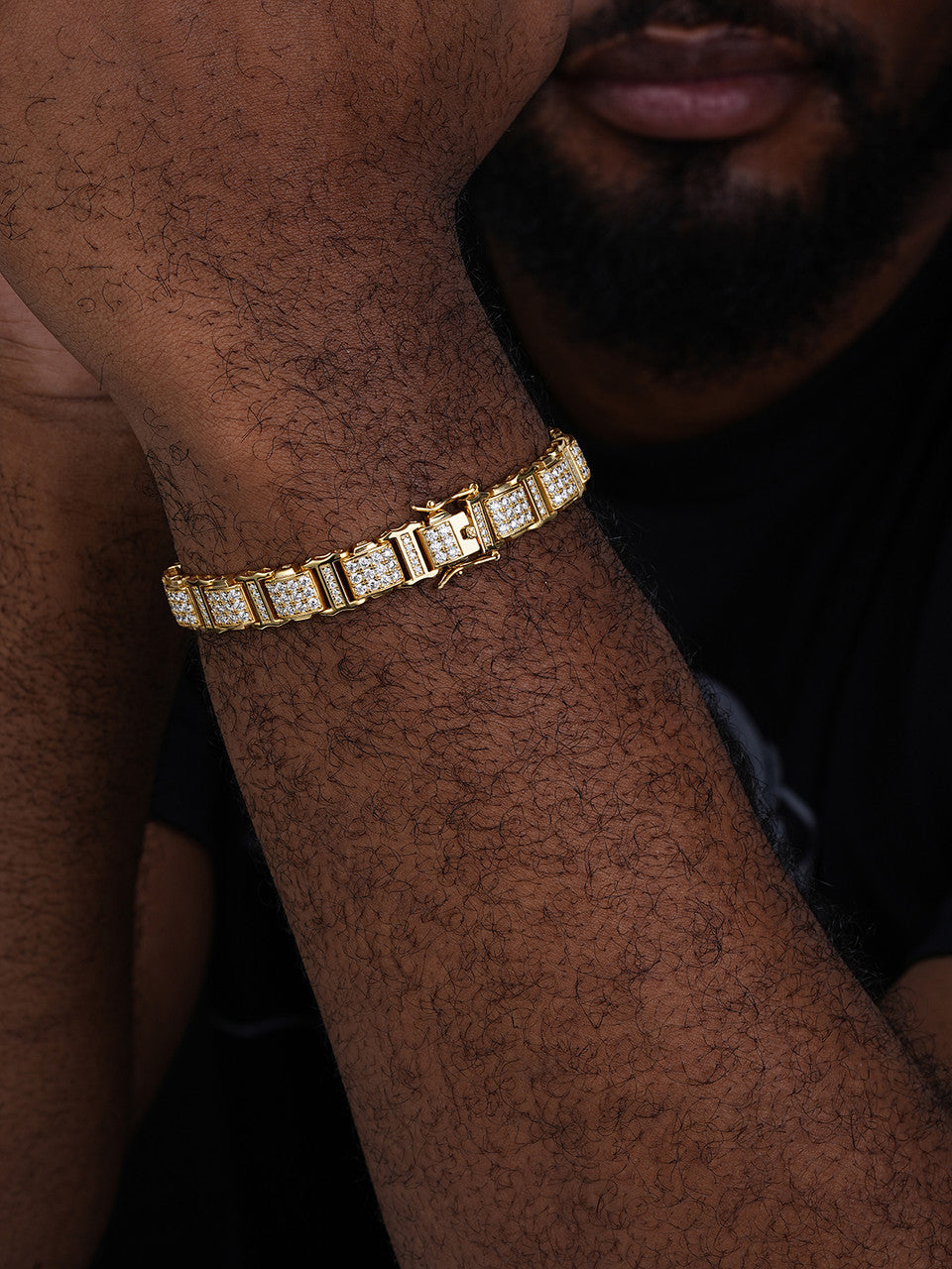 MOISSANITE Biggie Smalls OG Custom Link Bracelet Iced Out - 14k Gold Vermeil 925 Silver - 11mm - 7"-8.5"