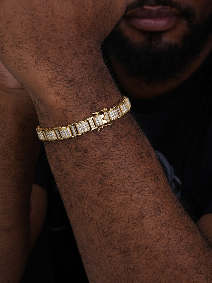MOISSANITE Biggie Smalls OG Custom Link Bracelet Iced Out - 14k Gold Vermeil 925 Silver - 11mm - 7"-8.5"
