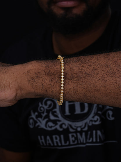 MOISSANITE Illusion Tennis Bracelet Iced Out - 14k Gold Vermeil 925 Silver - 3mm - 6"-8.5"