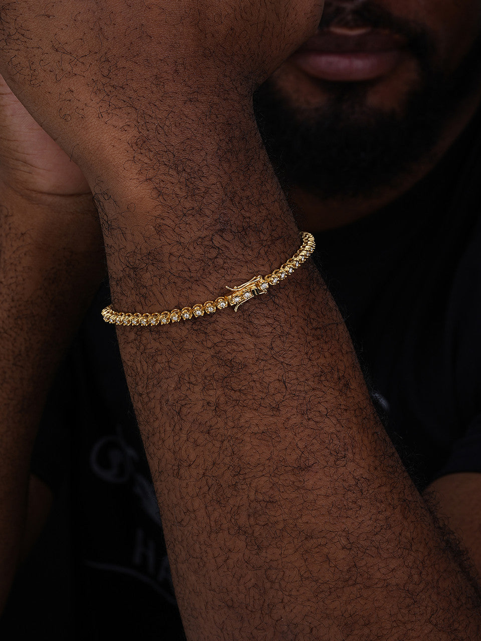 MOISSANITE Illusion Tennis Bracelet Iced Out - 14k Gold Vermeil 925 Silver - 3mm - 6"-8.5"