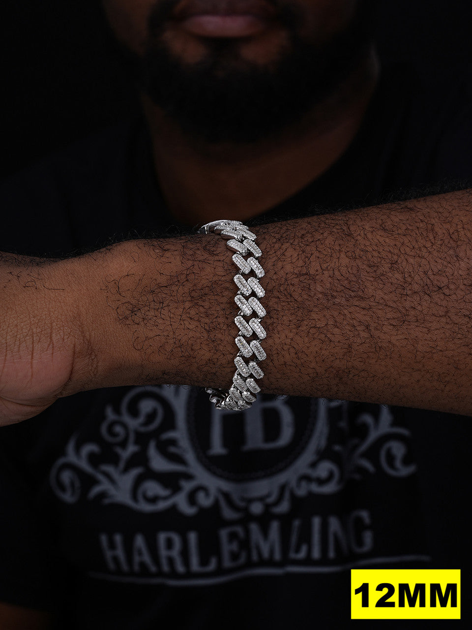 MOISSANITE Baguette Modern Prong Miami Cuban Link Bracelet Iced Out - 925 Silver - 12mm-22mm - 7"-8.5"