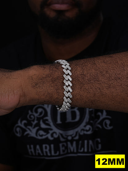 MOISSANITE Baguette Modern Prong Miami Cuban Link Bracelet Iced Out - 925 Silver - 12mm-22mm - 7"-8.5"