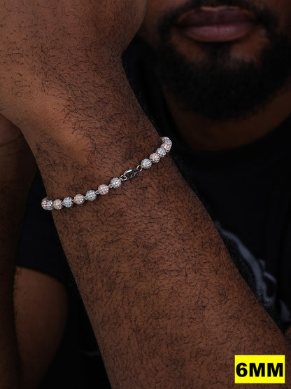 MOISSANITE Bead Ball Dogtag Necklace Chain - Rose Gold Vermeil & 925 Silver - 4mm-10mm - 7.5"-8.5"