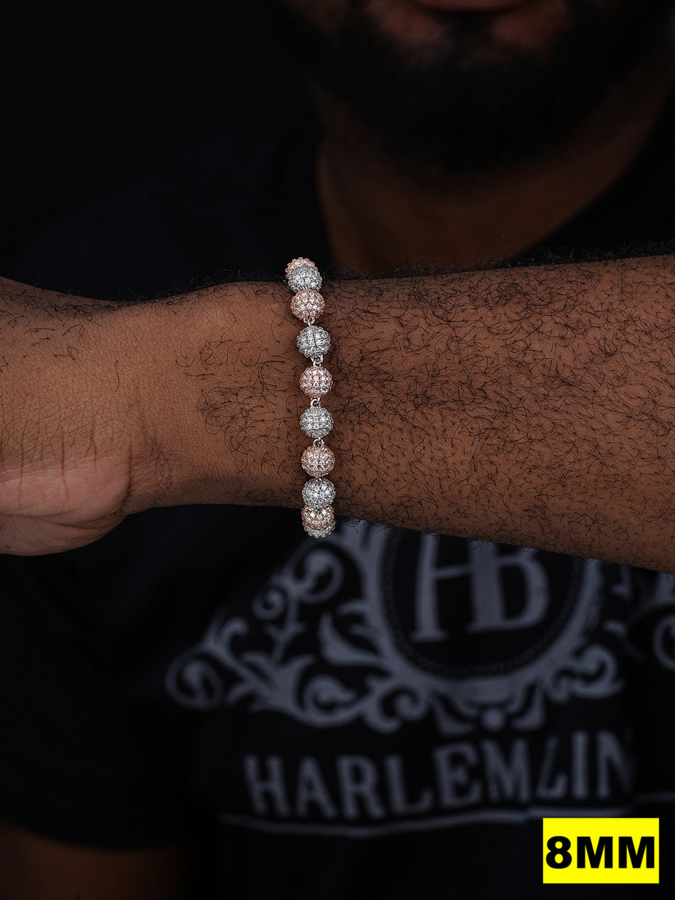 MOISSANITE Bead Ball Dogtag Necklace Chain - Rose Gold Vermeil & 925 Silver - 4mm-10mm - 7.5"-8.5"