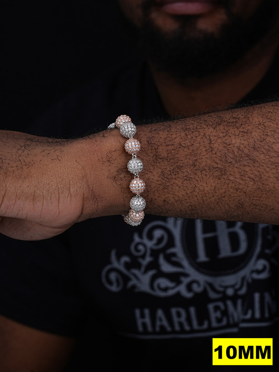 MOISSANITE Bead Ball Dogtag Necklace Chain - Rose Gold Vermeil & 925 Silver - 4mm-10mm - 7.5"-8.5"