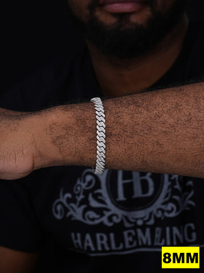 MOISSANITE #1 Bestseller Miami Cuban Link Prong Bracelet Iced Out - 925 Silver - 8mm-20mm - 6" - 9"